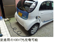 家庭用の100Vでも充電可能