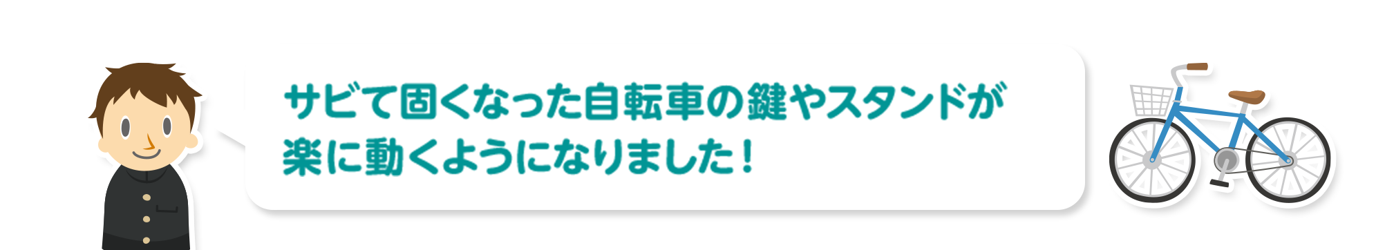 サビて固くなった自転車の鍵やスタンドが楽に動くようになりました！